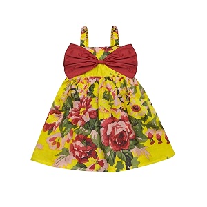 atun all things uber nice girls cotton shoulder strap empire mini party dress with bow