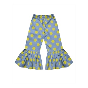 atun all things uber nice girls high rise regular elasticated waistband casual ruffle pants blue-yellow