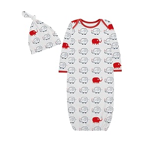 atun all things uber nice unisex kids cotton full length gown with knot hat set