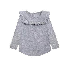 atun all things uber nice girls solid regular full sleeve t-shirt grey melange