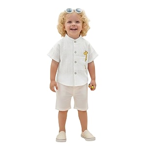 atun all things uber nice baby boys 100 cotton shirt  mandarin collar half sleeve shirt with cute printed design  button front soft fabric shirt  comfortable stylish top wear for babies
