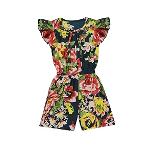 atun all things uber nice girls floral printed cotton above the knee jumpsuit