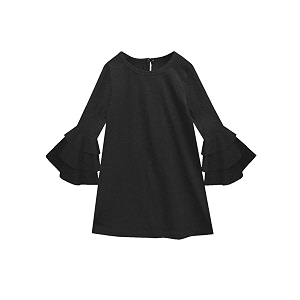 atun all things uber nice girls cotton a-line knee length long sleeve casual dress