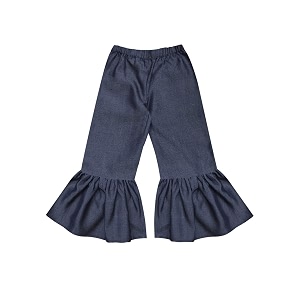 atun all things uber nice girls high rise regular elasticated waistband casual ruffle pants navy blue
