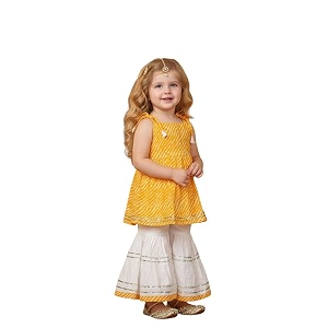 atun all things uber nice girls 100 cotton kurti amp sharara set  stylish printed outfit for kids  soft breathable fabric comfortable indian clothing set  co-ords set for girls