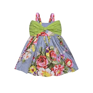 atun all things uber nice girls cotton shoulder strap empire mini party dress with bow