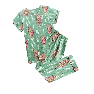 atun all things uber nice womens handblock printed cotton pajama set  short sleeve night dress