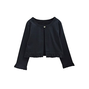 atun all things uber nice girls solid cotton cardigan  round neck standard length jacket
