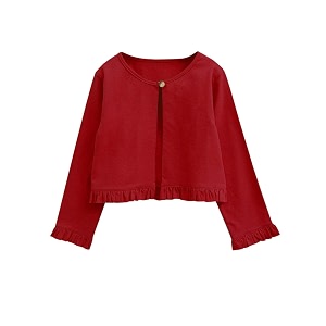 atun all things uber nice girls solid cotton cardigan  round neck standard length jacket