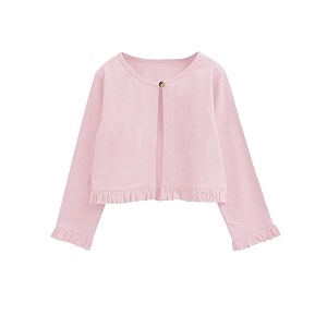 atun all things uber nice girls solid cotton cardigan  round neck standard length jacket