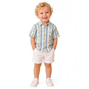 atun all things uber nice boys 100 cotton printed shirt  half sleeve smart casual shirt for kids  soft breathable button placket top