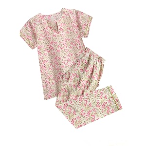 atun all things uber nice womens handblock printed cotton pajama set  short sleeve night dress
