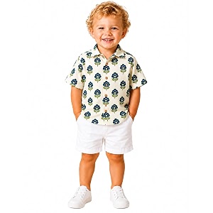 atun all things uber nice boys 100 cotton printed shirt  half sleeve smart casual shirt for kids  soft breathable button placket top