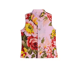 atun all things uber nice boys cotton floral printed collar neck sleeveless nehru jacket for festival ethnic wear