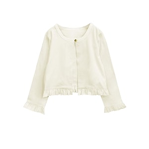 atun all things uber nice girls solid cotton cardigan  round neck standard length jacket