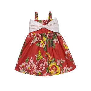 atun all things uber nice girls cotton shoulder strap empire mini party dress with bow