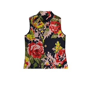 atun all things uber nice boys cotton floral printed collar neck sleeveless nehru jacket for festival ethnic wear