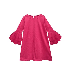 atun all things uber nice girls cotton a-line knee length long sleeve casual dress