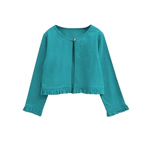 atun all things uber nice girls solid cotton cardigan  round neck standard length jacket