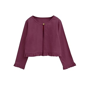 atun all things uber nice girls solid cotton cardigan  round neck standard length jacket