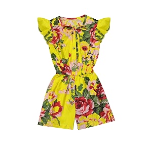 atun all things uber nice girls floral printed cotton above the knee jumpsuit