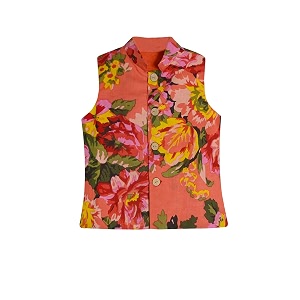 atun all things uber nice boys cotton floral printed collar neck sleeveless nehru jacket for festival ethnic wear