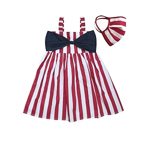 atun all things uber nice girls cotton shoulder strap empire mini party dress with bow