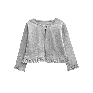 atun all things uber nice girls solid cotton cardigan  round neck standard length jacket