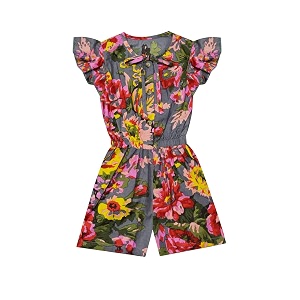 atun all things uber nice girls floral printed cotton above the knee jumpsuit