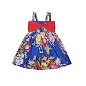 A.T.U.N. (ALL THINGS UBER NICE) Girls Cotton Shoulder Strap Empire Mini Party Dress with Bow