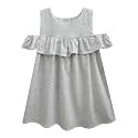 A.T.U.N. (All Things UBER Nice) Girls Cotton Empire Waist Knee Length Sleeveless Casual Dress