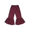 A.T.U.N. (ALL THINGS UBER NICE) Girls High Rise Regular Elasticated Waistband Casual Ruffle Pants Maroon-White