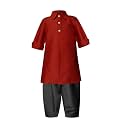 A.T.U.N. (ALL THINGS UBER NICE) Boy's Polyester Solid Full Sleeve Pathani Suit Set | Kurta and Pyjama Set | Ethnic Clothing Set for Festival and Special Occasion | 2 Piece Set