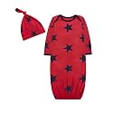 A.T.U.N. (ALL THINGS UBER NICE) Unisex Kids Cotton Full Length Gown with Knot Hat Set