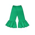 A.T.U.N. (ALL THINGS UBER NICE) Girls High Rise Regular Elasticated Waistband Casual Ruffle Pants Green