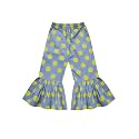 A.T.U.N. (ALL THINGS UBER NICE) Girls High Rise Regular Elasticated Waistband Casual Ruffle Pants Blue-Yellow