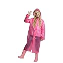 A.T.U.N. (ALL THINGS UBER NICE) Kids Waterproof Hooded Long Raincoat for Girls | Single Layer Rain Protection with Front Button Closure | Lightweight Bright Color School Rainwear for 6–14 Years