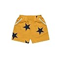 A.T.U.N. (ALL THINGS UBER NICE) Girl's Boho Shorts (GSHT BHO_Mustard-Navy_8-9 Years)