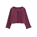 A.T.U.N. (ALL THINGS UBER NICE) Girls Solid Cotton Cardigan | Round Neck Standard Length Jacket