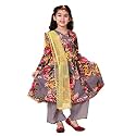 A.T.U.N. (ALL THINGS UBER NICE) Girl's Polyester Floral Printed Anarkali Kurti Palazzo with Dupatta | Traditional Ethnic Wear Clothing Set for Festival and Special Occasions