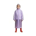 A.T.U.N. (ALL THINGS UBER NICE) Kids Waterproof Hooded Long Raincoat for Boys | Single Layer Rain Protection with Front Button Closure | Lightweight Bright Color School Rainwear for 6–14 Years