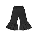 A.T.U.N. (ALL THINGS UBER NICE) Girls High Rise Regular Elasticated Waistband Casual Ruffle Pants Black