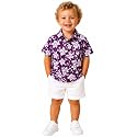 A.T.U.N. (ALL THINGS UBER NICE) Boys 100% Cotton Printed Shirt | Half Sleeve Smart Casual Shirt for Kids | Soft Breathable Button Placket Top