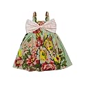 A.T.U.N. (ALL THINGS UBER NICE) Girls Cotton Shoulder Strap Empire Mini Party Dress with Bow