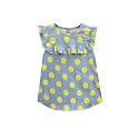 A.T.U.N. (ALL THINGS UBER NICE) Girl's Polka Dots Regular Top (GTOP MDG_Blue-Yellow 3-6 Months)