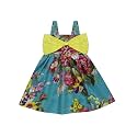A.T.U.N. (ALL THINGS UBER NICE) Girls Cotton Shoulder Strap Empire Mini Party Dress with Bow
