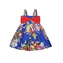 A.T.U.N. (ALL THINGS UBER NICE) Girls Cotton Shoulder Strap Empire Mini Party Dress with Bow