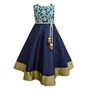 A.T.U.N. (All Things UBER Nice) Girls Maxi Embroidered Sleeveless Anarkali Gown Dress | Traditional Ethnic Wear Gown for Festival and Special Occasions