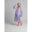A.T.U.N. (ALL THINGS UBER NICE) Kids Waterproof Hooded Long Raincoat for Girls | Single Layer Rain Protection with Front Button Closure | Lightweight Bright Color School Rainwear for 6–14 Years