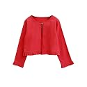 A.T.U.N. (ALL THINGS UBER NICE) Girls Solid Cotton Cardigan | Round Neck Standard Length Jacket